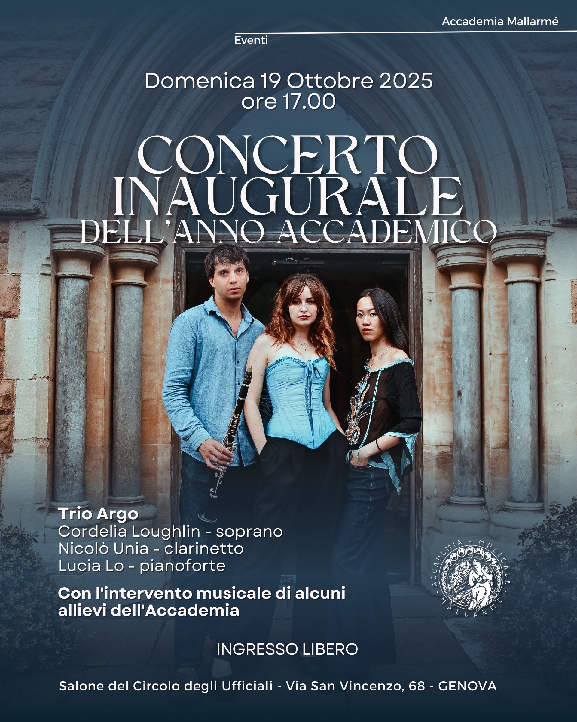 Concerto Inaugurale dell'anno accademico 2025-2026 Trio Argo per Accademia Mallarmé